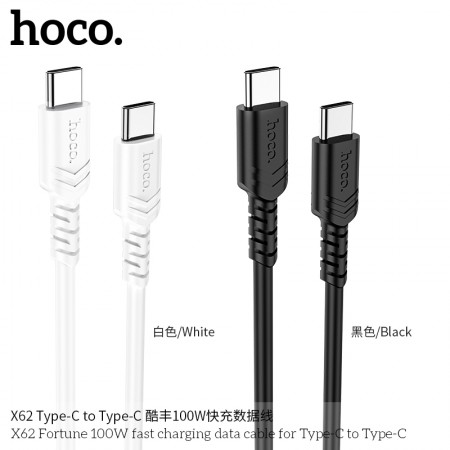 X62 Fortune 100W fast charging data cable for Type-C to Type-C